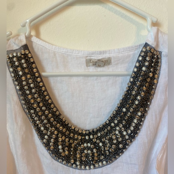 Lina Tomei Beaded Sleeveless Blouse size M - Picture 4 of 11